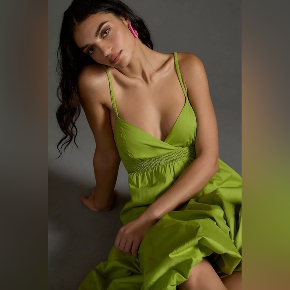 NWT Anthropologie V-Neck Tiered Bubble Hem Dress Sz XL - Picture 3 of 12